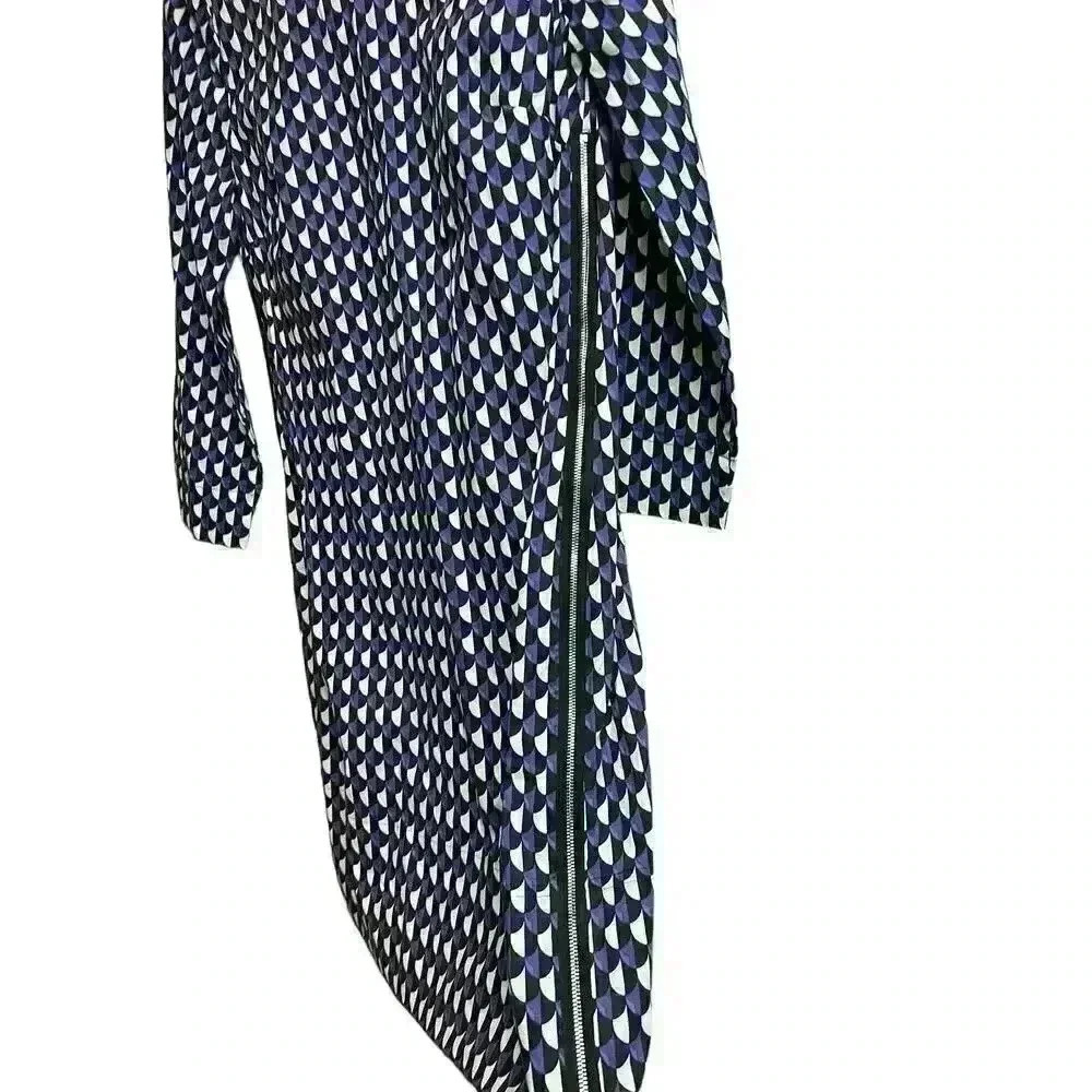 J.Crew Jet Set Geo Shift Dress Size 2 Size Zipper Accent Geometric Print - Picture 5 of 11